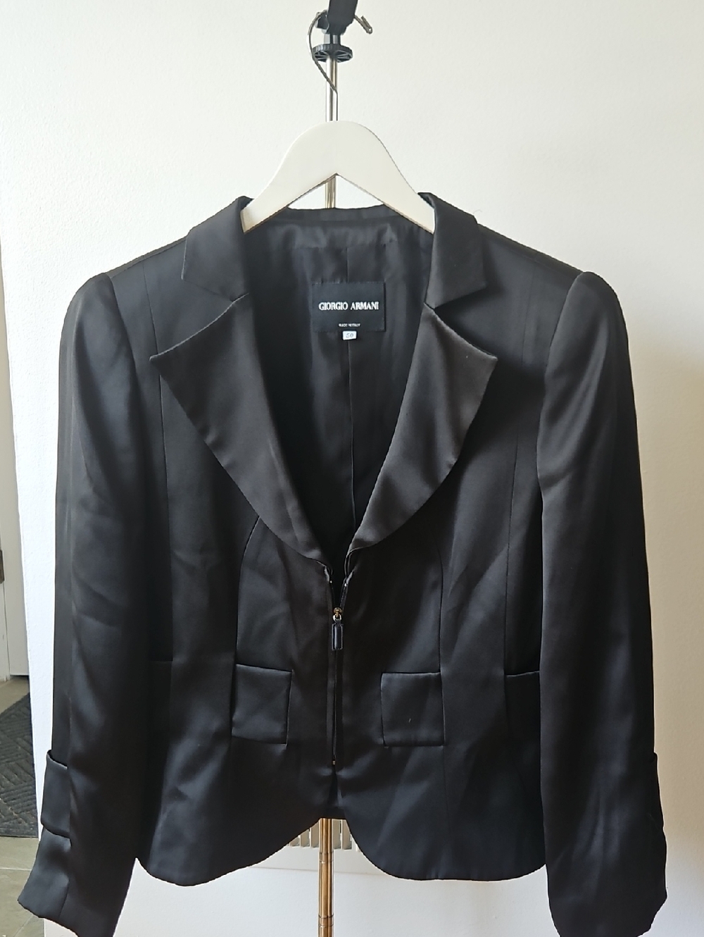 Giorgio Armani Black Size 50 Women's Tailored Zip Jacket  fits US Size 8 or 10